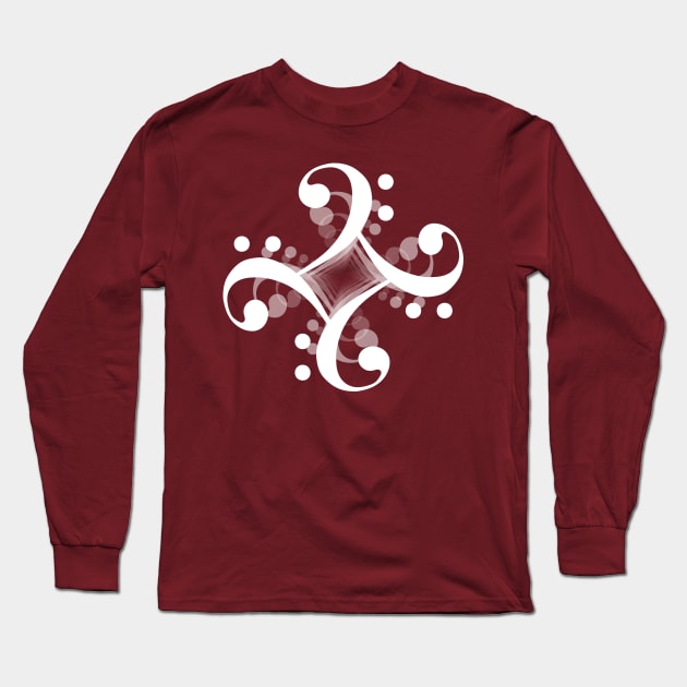 Four Leaf Bass Clef Long Sleeve T-Shirt by Dawn Anthes